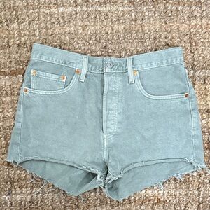 Levi’s 501 Women's Light Green Denim Shorts